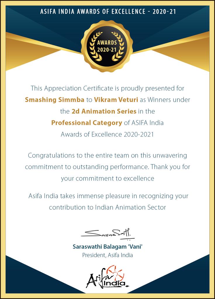 Reliance Animation — Indian Telly Awards - Little Singham - Best Show for Kids - Fiction (Jury) Award